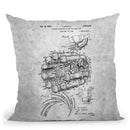 Aircraft Motor Blueprint Throw Pillow By Cole Borders - All About Vibe