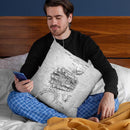 Aircraft Motor Blueprint Throw Pillow By Cole Borders - All About Vibe