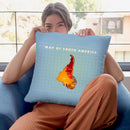 Upside Down South America Throw Pillow By American Flat - All About Vibe