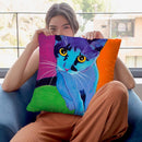Kitten Blue Throw Pillow By Dawgart - All About Vibe
