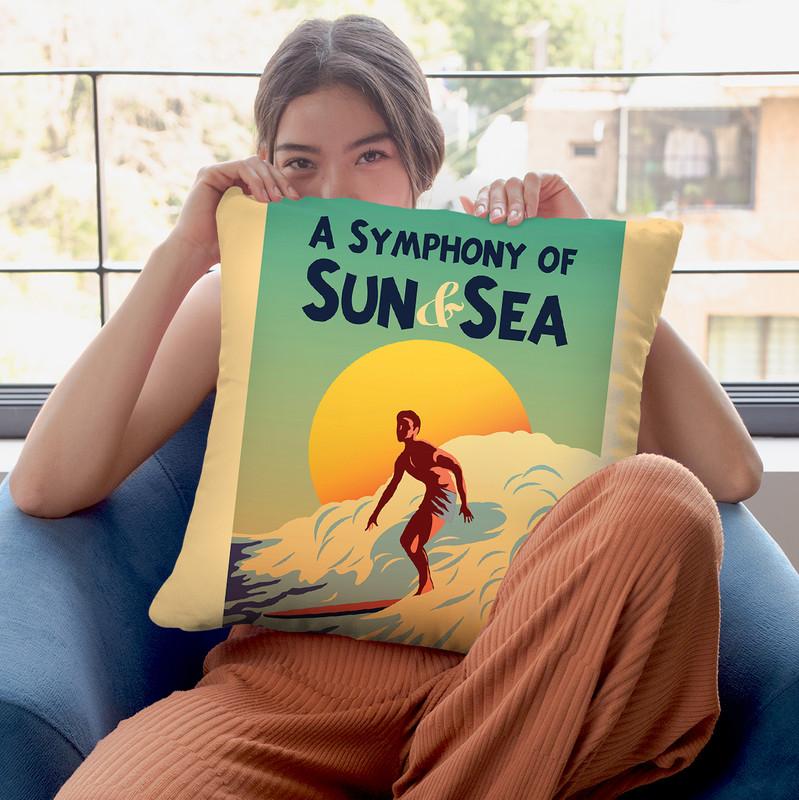 A Symphony Of Sun & Sea Throw Pillow By American Flat - All About Vibe