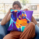 Black And Tan Charlie Throw Pillow By Dawgart - All About Vibe