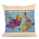 Upside Down Map Of The World Throw Pillow By American Flat - All About Vibe