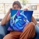Cat - Blue Boy Throw Pillow By Dawgart - All About Vibe