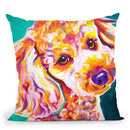 Poodle - Curly Throw Pillow By Dawgart - All About Vibe