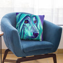 Afghan Hound - Aqua Throw Pillow By Dawgart - All About Vibe