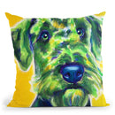 Airedale Terrier - Apple Green Throw Pillow By Dawgart - All About Vibe