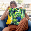 Airedale Terrier - Apple Green Throw Pillow By Dawgart - All About Vibe