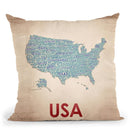 Usa Throw Pillow By American Flat - All About Vibe