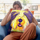 Bearded Collie - Banana Throw Pillow By Dawgart - All About Vibe