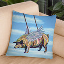Pig Throw Pillow By Erika Pochybova - All About Vibe
