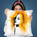 Sunflower Girl Throw Pillow By Ashvin Harrison