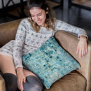 Global Blue Throw Pillow By Blakely Bering