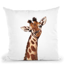 Giraffe Throw Pillow by Big Nose Work