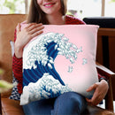 Llama Waves in Pink Throw Pillow by Big Nose Work