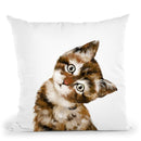 Baby Cat Throw Pillow by Big Nose Work