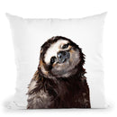 Sloth Throw Pillow by Big Nose Work