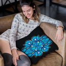 Vagues-Bleu-Noir Throw Pillow By Baro Sarre