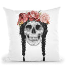 Festival Skull Throw Pillow By Balazs Solti
