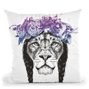King Of Lions Throw Pillow By Balazs Solti