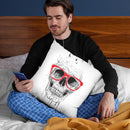Skull With Red Glasses Throw Pillow By Balazs Solti