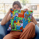 The Hustle And Bustle Throw Pillow By Billy The Artist