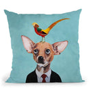 Chihuahua With Bird Throw Pillow By Coco De Paris