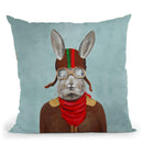 Rabbit With Helmet Throw Pillow By Coco De Paris