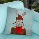 Rabbit With Helmet Throw Pillow By Coco De Paris