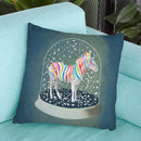Rainbow Zebra In Snowball Throw Pillow By Coco De Paris