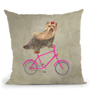 Yorkshire On Bicycle Throw Pillow By Coco De Paris