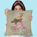 Yorkshire On Bicycle Throw Pillow By Coco De Paris