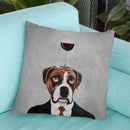 Boxer With Wineglass Throw Pillow By Coco De Paris