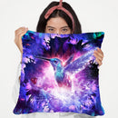 Hummingbird Love Throw Pillow By Cameron Gray - by all about vibe