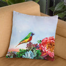 Parrot Finch In A Desert Garden Small Throw Pillow By Christine Lindstrom