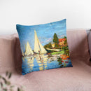 Regatta At Argenteuil Throw Pillow By Claude Monet