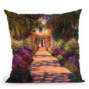 A Pathway In Monet'S Garden, Gi Throw Pillow By Claude Monet