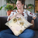 Gold Blocks On Pastel I Throw Pillow By Chris Paschke