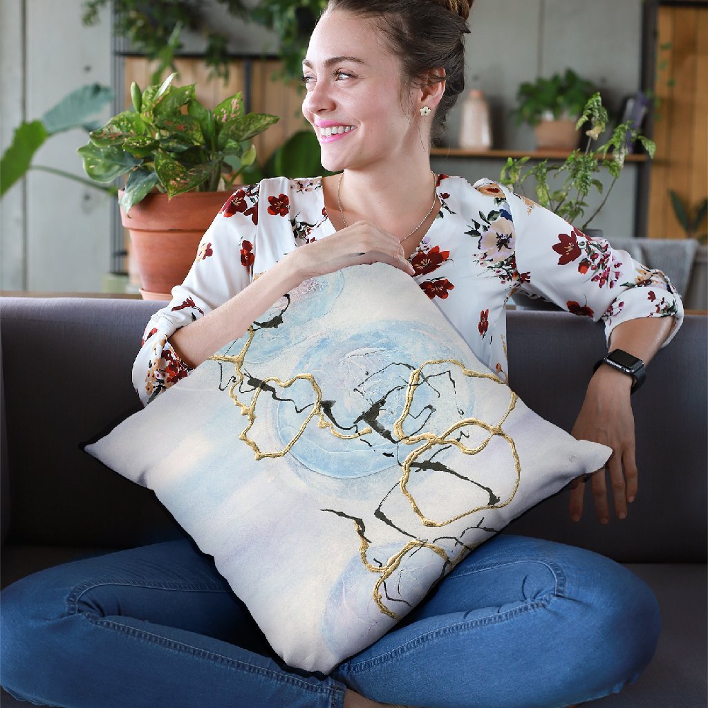 Abstract Lines On Pastel Ii Throw Pillow By Chris Paschke