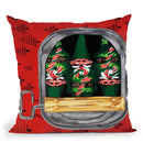 Xmas Gnomes Candy Cane Throw Pillow By Dominique Steffens
