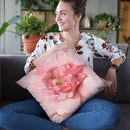 Blushing Metallic Peony Throw Pillow By Danhui