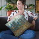 Blue And Bronze Dots Throw Pillow By Danhui