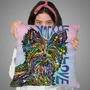 Yorkie Luv Throw Pillow By Dean Russo