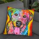 Labrador Square Throw Pillow By Dean Russo