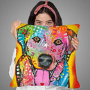 Labrador Square Throw Pillow By Dean Russo
