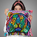 Curious Tiger Throw Pillow By Dean Russo