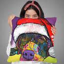 Savvy Labrador Christmas Throw Pillow By Dean Russo