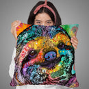 Sloth Smile Throw Pillow By Dean Russo