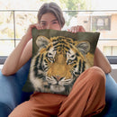 Amur Tiger Portrait Throw Pillow By David Stribbling