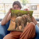 Baby African Elephant Throw Pillow By David Stribbling